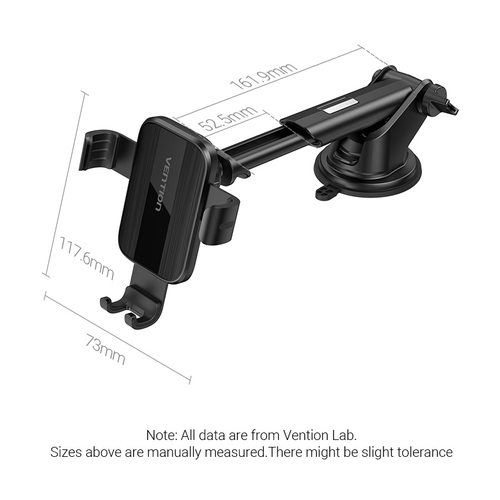 Vention KCOB0 Car, Smartphone, Car Console, Desk SmartPhone Holder - 117.6 mm x 73 mm x 161.9 mm x - ABS, Silicone Box - B