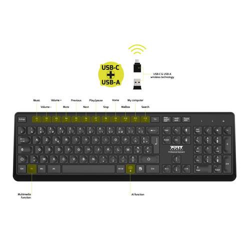 Port Keyboard - Wireless Connectivity - English (UK) - QWERTY Layout - RF - 2.40 GHz