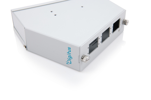 FIBER OPTIC DIN RAIL SPLICE DIS ANGLED 6 SC SX/LC DX GREY