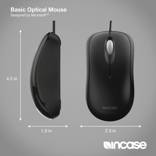 Incase Designed by Microsoft Maus - USB Typ-A - Optisch - Schwarz - Kabel - Scroll-Rad - Symmetrisch