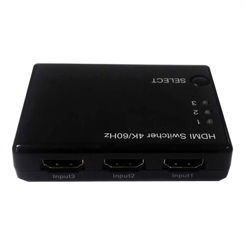 Roline Audio/Video-Schalter - Kabel - 3840 x 2160 - 4K - 2160p - 3 Eingabegerät - 1 Display - Monitor, Projektor, DVD-Play