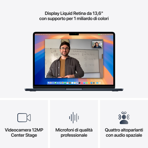 Computer portatile - Apple MacBook Air MW133T/A 34,5 cm (13,6") - Apple M4 - 16 GB - 512 GB SSD - Italiano Tastiera - Midn