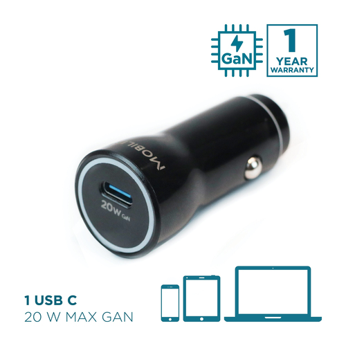 MOBILIS Energia 20 W Autoadapter - 20 W - 5 V Gleichstrom, 9 V DC, 12 V Gleichstrom - 3 A