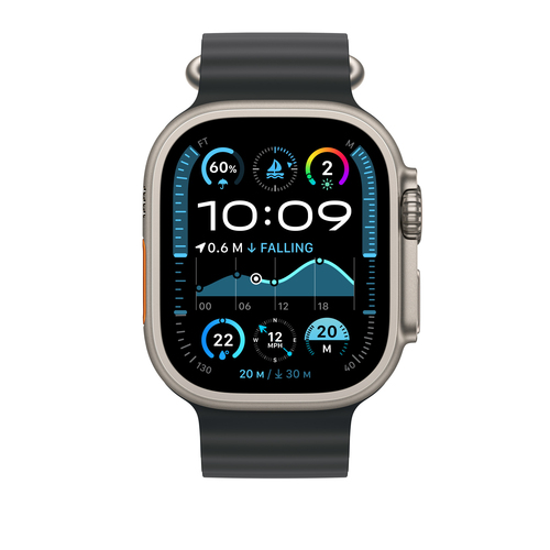 Apple Einstellbar Smartwatch-Band - 1 - Einheitsgröße - Loop Aufsatz - Schwarz - Titan, Fluorelastomer