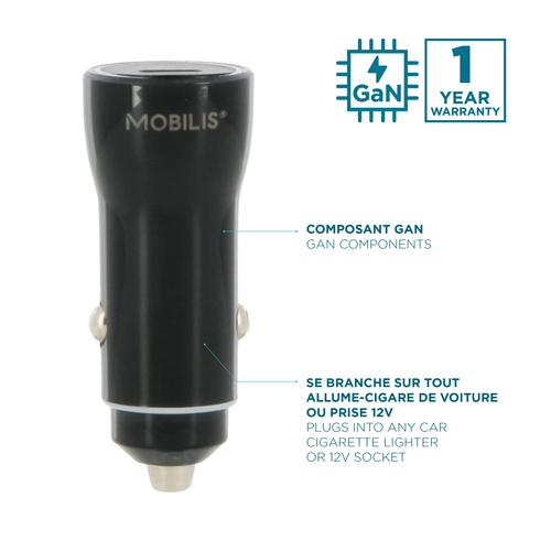 MOBILIS Energia 60 W Autoadapter - 60 W - 5 V Gleichstrom, 9 V DC, 12 V Gleichstrom, 15 V DC, 20 V DC - 3 A