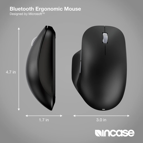 Incase Designed by Microsoft Maus - Bluetooth - Schwarz - Kabellos - Scroll-Rad - 2 x AAA Battery Supported