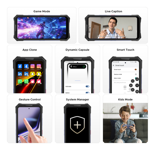 Doogee S300 Plus Thermal. Dimensioni diagonale schermo: 17,2 cm (6.78"), Risoluzione del display: 2460 x 1080 Pixel. Frequ