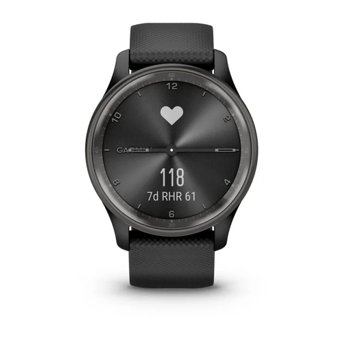 Garmin vívomove Trend Smart Watch - 40 mm Case Height - 40 mm Case Width - Slate, Black Case Color - Black Band Color - St