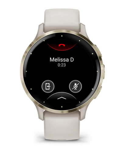 Garmin Venu 3S Smart Watch - Round Case Shape - 41 mm Case Height - 41 mm Case Width - Soft Gold Stainless Steel Body Colo