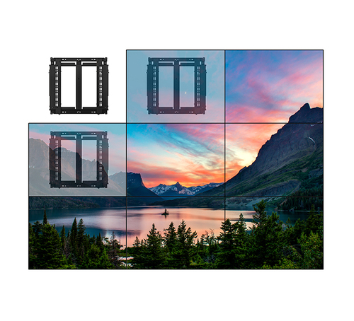 SLIMLINE SOFT-OPEN FULL SERVICE VIDEOWALL MOUNT WITH MICRO-ADJUS