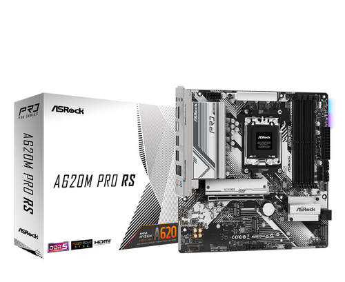 ASRock A620M Pro RS Gaming-Desktop-Motherboard - AMD A620 Chipsatz - Buchse AM5 - Micro ATX - Ryzen 7 Unterstützter Prozes