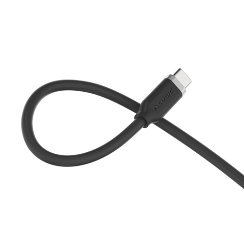 ELEMENTS SILICONE 5A/240W TIE USB-C TO C MALE BLACK 2M
