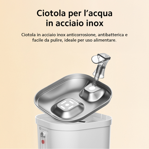 Petoneer Fresco Mini Plus, Abbeveratoio automatico per animali domestici, Acrilonitrile butadiene stirene (ABS), Bianco, U