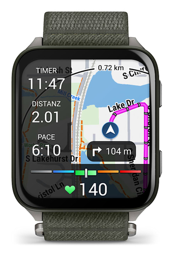Garmin Venu X1. Display diagonal: 5.08 cm (2"), Display technology: AMOLED, Display resolution: 448 x 486 pixels, Touchscr