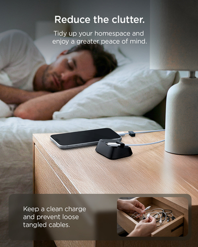 Spigen Magnetic Cable Holder | LD103. Type: Cable holder, Purpose: Desk, Product colour: Black. Quantity per pack: 1 pc(s)