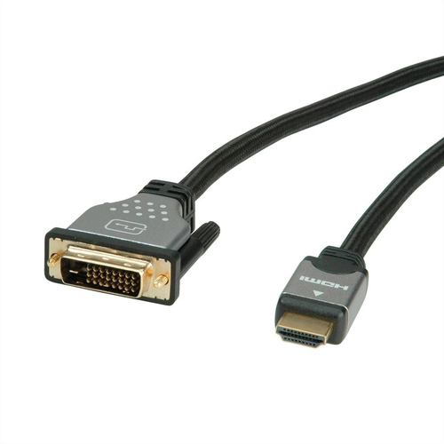 Roline 1,50 m DVI-D/HDMI Videokabel - 1 - Cable for Videogerät, Ultrabook, PC, Notebook, Monitor, TV, Projektor, Computer,