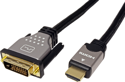Roline 1,50 m DVI-D/HDMI Videokabel - 1 - Cable for Videogerät, Ultrabook, PC, Notebook, Monitor, TV, Projektor, Computer,
