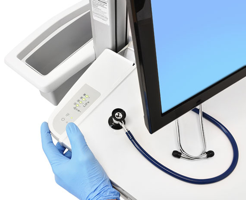 Ergotron StyleView EMR Cart with LCD Pivot, LiFe Powered, EU. Cor do produto: Alumínio, Cinzento, Branco, Uso recomendado: