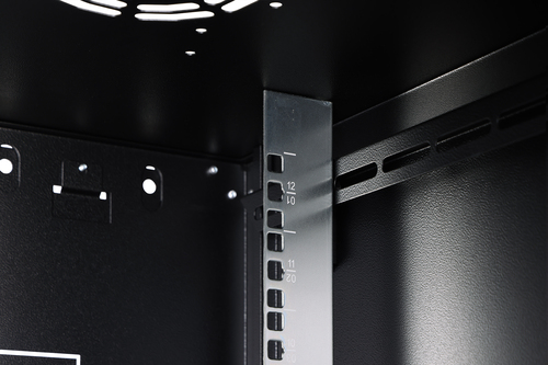 Digitus Dynamic-N 12U Wall Mountable Enclosed Cabinet Rack Cabinet for Networking, Server - Black - Steel, Glass, Sheet St