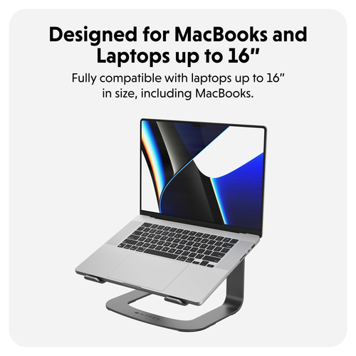 Hyper HyperSpace HS1110GYGL Notebook Stand - Up to 40.6 cm (16") Screen Support - 15 cm Height x 27.4 cm Width x 20.6 cm D