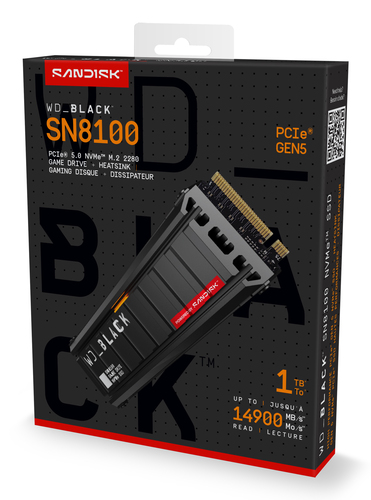 Western Digital Black WD_BLACK SN8100 NVMe. Capacidade da drive SSD: 1 TB, Fator de forma SSD: M.2, Velocidade de leitura: