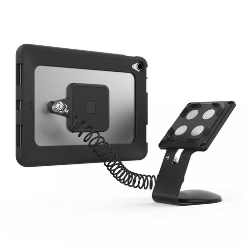 Support pour tablette PC Compulocks - Paysage, Portrait - Acier - Noir - Base pivotante, Fixation adhésive, Angle de visua