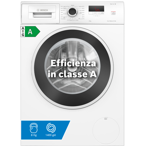 Lavatrice Bosch WGE03200IT Caricamento Frontale 8 kg - Bianco - 1200 Velocità centrifuga (rpm)
