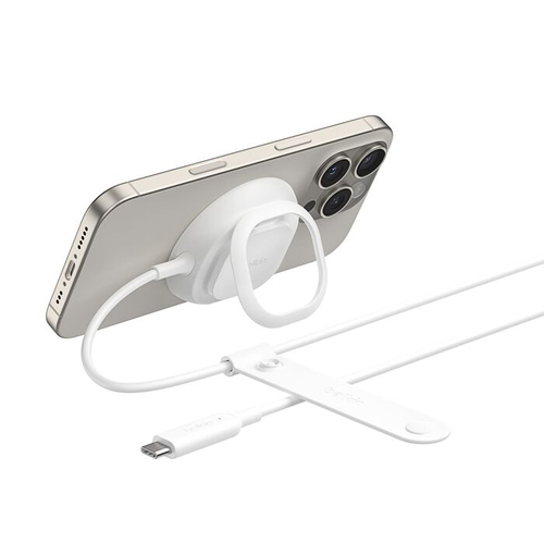 Belkin UltraCharge Induktionsladegerät - Weiß - für iPhone, AirPod, Smartphone, Ohrhörer, Qi2-fähiges Gerät - Eingangsstec