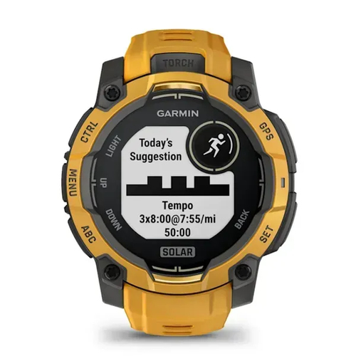 Garmin Instinct 3. Display diagonal: 3.05 cm (1.2"), Display resolution: 176 x 176 pixels, Touchscreen. RAM capacity: 128 