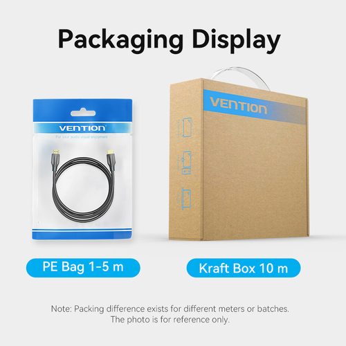 Vention 8K HDMI Cable 3M Black, 3 m, HDMI Type A (Standard), HDMI Type A (Standard), 3D, 48 Gbit/s, Audio Return Channel (