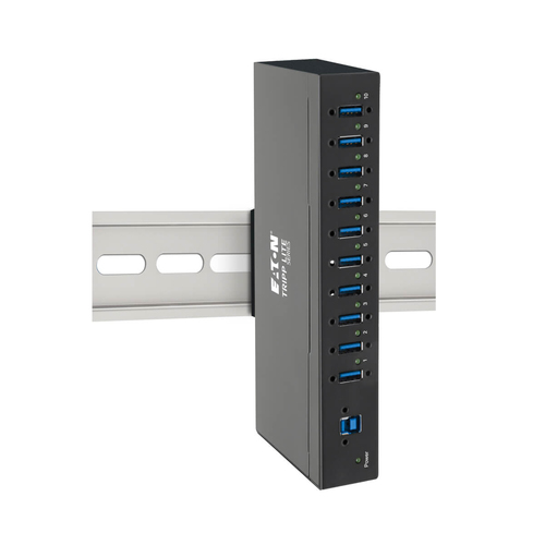 Tripp Lite U360-010-IND 10-Port Industrial-Grade USB 3.x (5Gbps) Hub - 20 kV ESD Immunity, Metal Housing, Mountable. Host 
