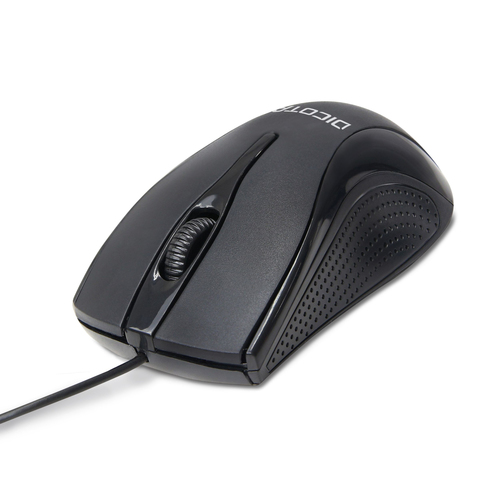 Dicota Maus - USB Typ-A - 3 Taste(n) - Schwarz - 1 - Kabel - 1200 dpi Auflösung - Scroll-Rad - Symmetrisch