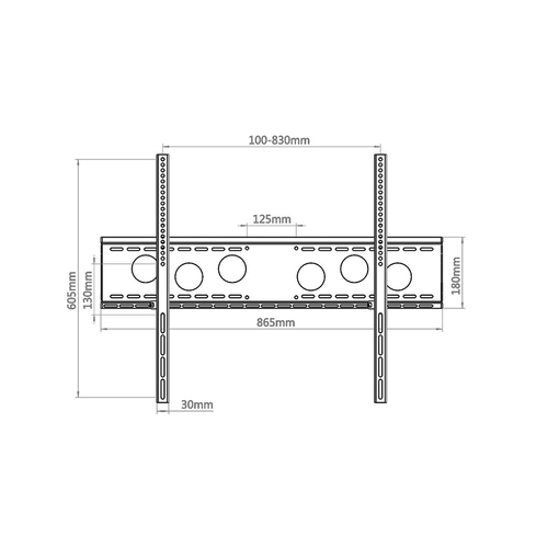 HAGOR Wandhalterung für Flachbildschirm - Schwarz - 1 Unterstützte(r) Display(s)Bildschirmgröße: 279,4 cm (110 Zoll) - max
