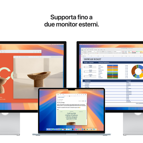 Computer portatile - Apple MacBook Air MC7A4T/A 38,9 cm (15,3") - Apple M4 - 16 GB - 256 GB SSD - Italiano Tastiera - Blu 