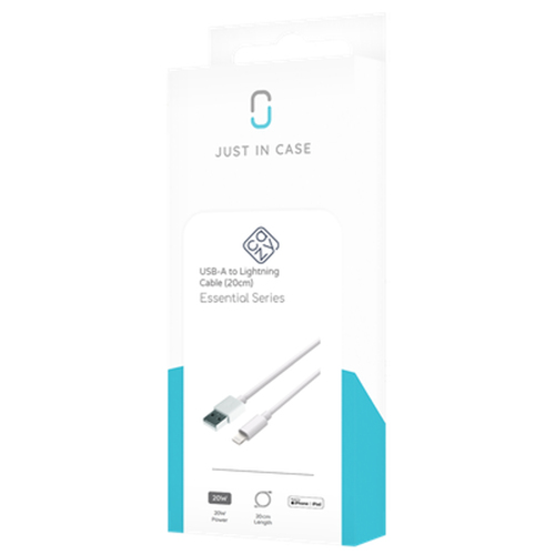 Just in Case 8307200. Cable length: 0.2 m. Connector 1: USB A, Connector 2: Lightning, USB version: USB 3.2 Gen 1 (3.1 Gen