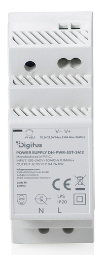 Digitus DN-PWR-SST-2412 Stromversorgung - 24 W - Auf DIN-Schiene montierbar - 120 V AC, 230 V AC Eingang - 12 V Gleichstro