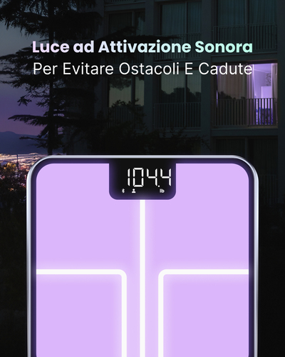 Renpho Elis Chroma, Bilancia Smart pesapersone Bluetooth con Illuminazione RGB Personalizzabile, 13 Metriche Corporee, Dis