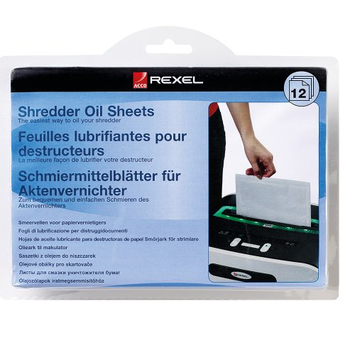 Rexel Shredder Oil Sheets (pack of 20). Quantity per pack: 20 pc(s)