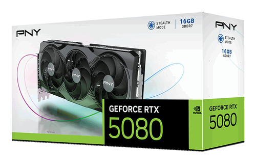 PNY NVIDIA GeForce RTX 5080 Grafikkarte - 16 GB GDDR7 - 7680 x 4320 - 2,30 GHz Core - 2,62 GHz Boost-Taktfrequenz - 256 Bi