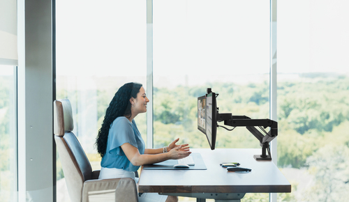 LX Pro Dual Side-by-Side Arm, Two Monitor Mount - Black