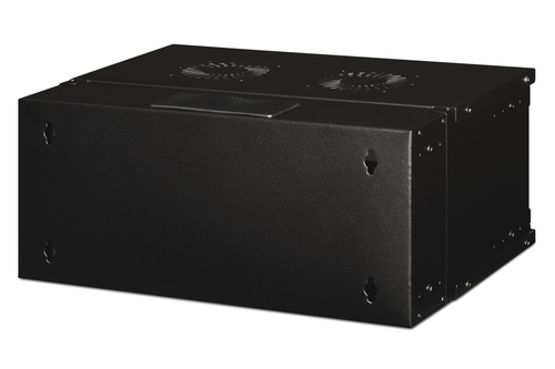 Digitus SOHO PRO 4U Wall Mountable Enclosed Cabinet Rack Cabinet for Networking327 mm Rack Depth - Black - Glass, Sheet St