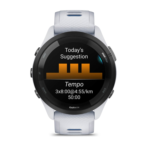 Garmin Forerunner 265. Display diagonal: 3.3 cm (1.3"), Display technology: AMOLED, Display resolution: 416 x 416 pixels, 