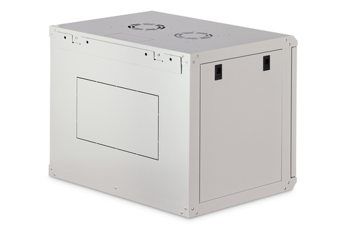 Digitus DN-19 09-U-EC 9U Rack Cabinet - 482.60 mm Rack Width - Grey - Steel, Glass