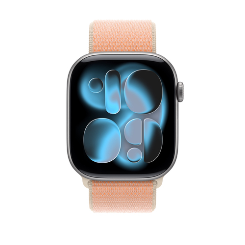Apple Adjustable Smartwatch Band - One Size - Hook & Loop Attachment - Cantaloupe - Nylon, Nylon Weave, Polyester