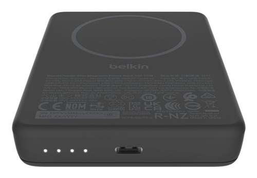 Belkin BoostCharge Stromspeicher - Schwarz - 10000 mAh - 7,50 W - Schmal, Magnetisch - Schwarz