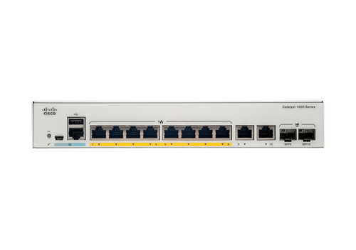 Cisco Catalyst C1000-8FP-E-2G-L. Tipo de switch: Gerido, Camada de switches: L2. Tipos de portas ethernet Basic switching 