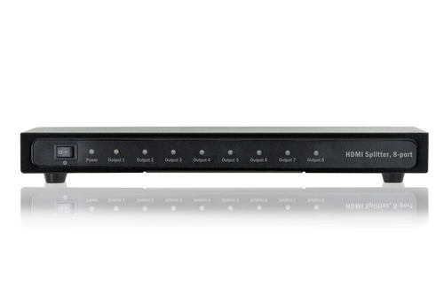 Digitus HDMI Splitter, 1x8. Video port type: HDMI, Video out: 8x HDMI. Maximum resolution: 1920 x 1080 pixels, Bandwidth: 