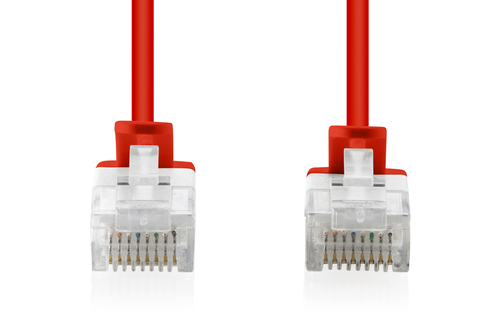 Digitus CAT 6 U-UTP Slim patch cable, 5 m, red, 10 pieces. Cable length: 5 m, Cable standard: Cat6, Cable shielding: U/UTP