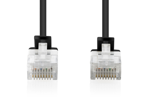 Digitus CAT 6 U-UTP Slim patch cable, 1 m, black. Cable length: 1 m, Cable standard: Cat6, Cable shielding: U/UTP (UTP), C