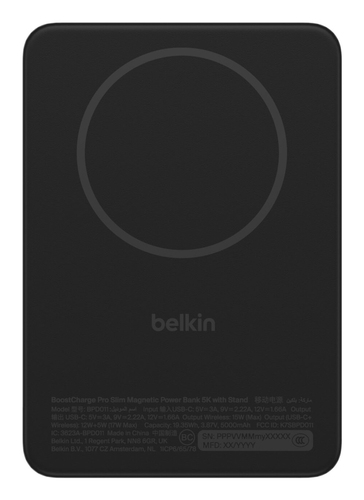 Belkin BoostCharge Stromspeicher - Schwarz - für Qi2-fähiges Gerät, iPhone, MagSafe-fähiges Gerät, AirPod, Android-Gerät, 